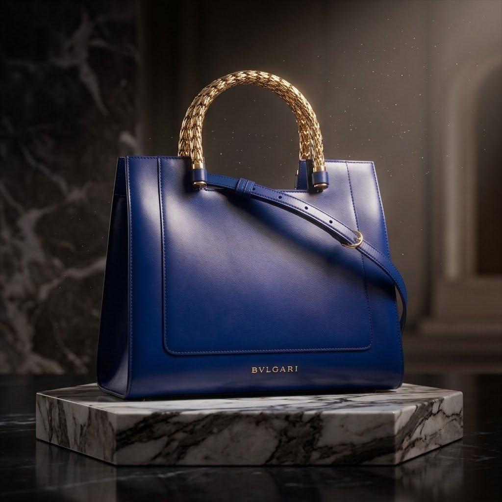 Sac Bvlgari Serpenti Forever Top Handle Authentique - Cuir Bleu - 12 000 DH, 2/2