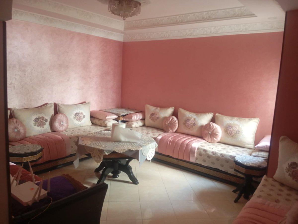 Magnifique salon marocain rose poudré et beige