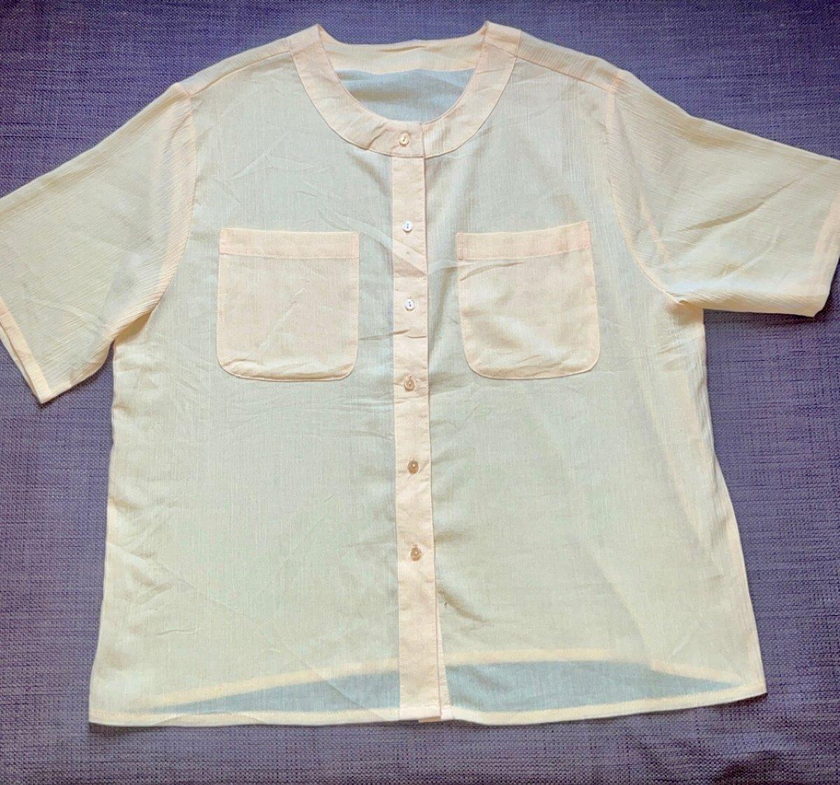Chemise d'été manches courtes jaune clair
