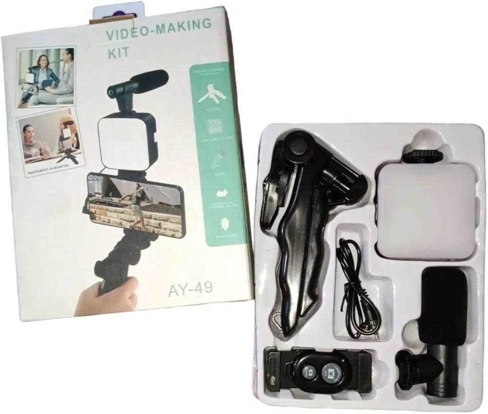 Kit complet vlogging smartphone - microphone, lumière, trépied, 2/6