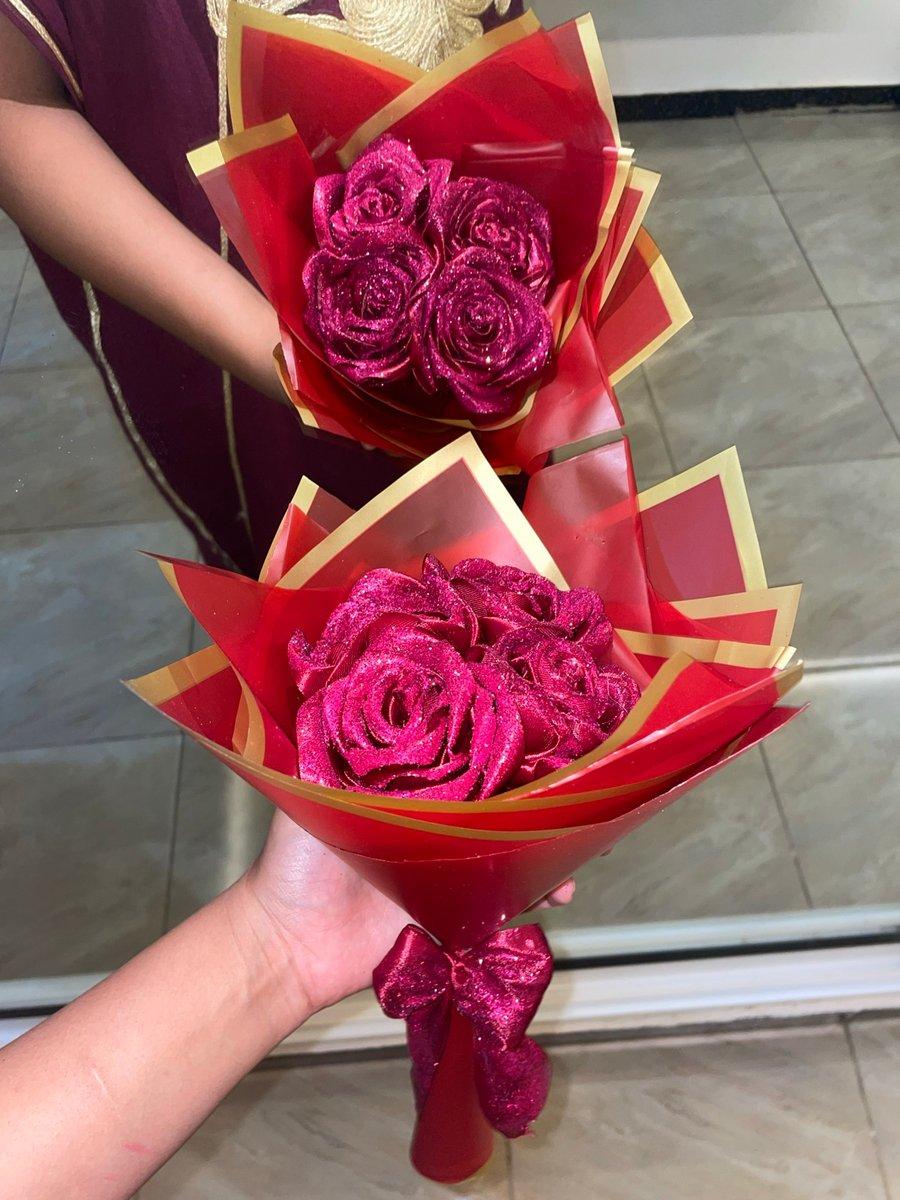 🌹 Roses en satin fait main 💐 Bouquet de roses – cadeau 🎀 Bouquet de roses personnalisé, 2/2