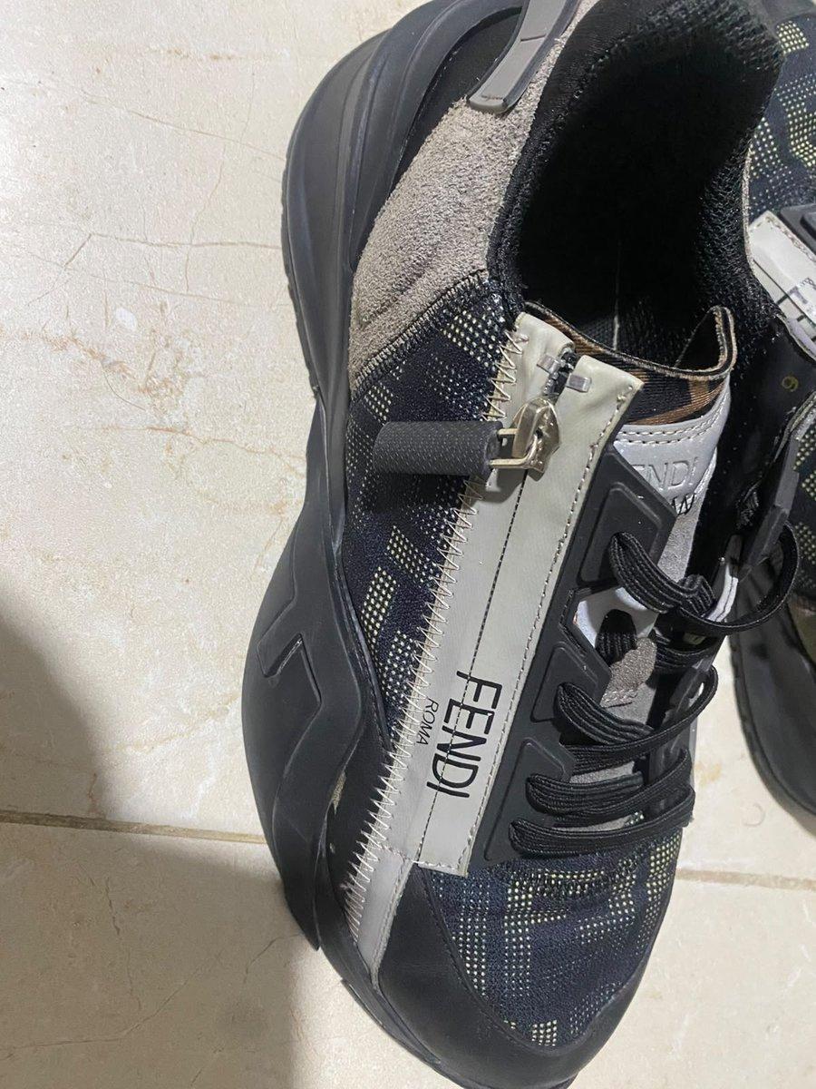 Baskets Fendi Roma avec zip décoratif, bon état