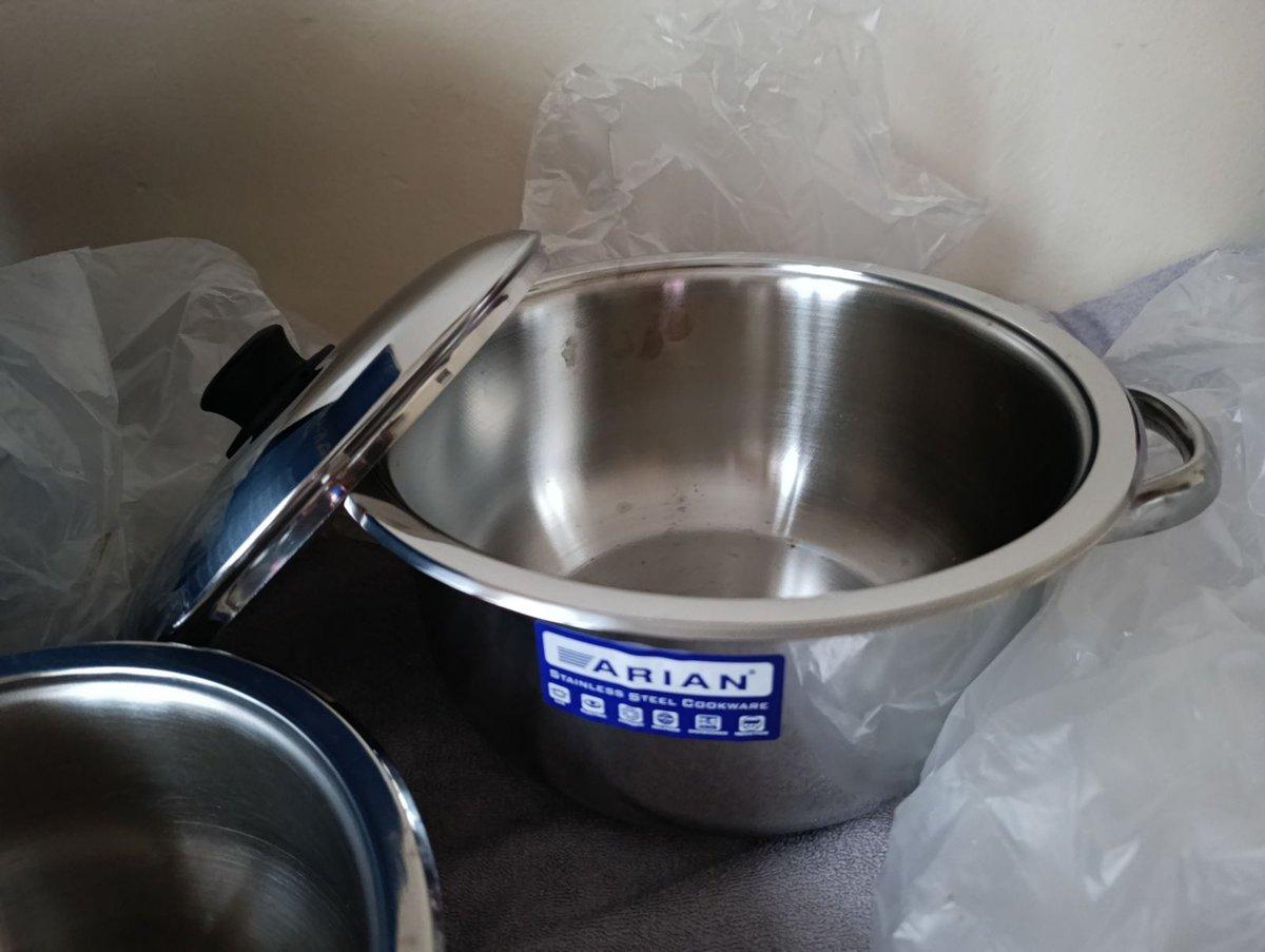 Batterie de cuisine Arian inox (2 casseroles), 2/3
